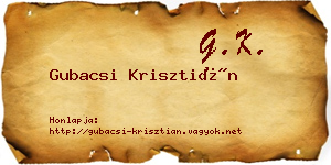 Gubacsi Krisztián névjegykártya